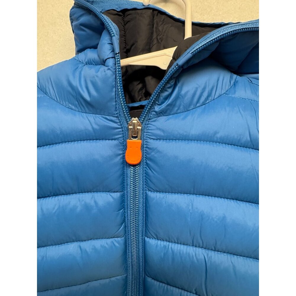 Save The Duck Kids Blue Puffer Coat With Hood Size 3 Years Animal-Free Outerwear - Picture 4 of 14